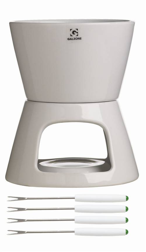 FONDUE CHOCOLATE C/GARFOS PORCELANA
