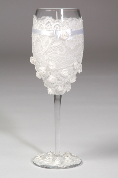 CALICE C/VELA BRANCO 7*23CM ROMANCE