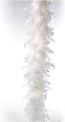 GRINALDA PLUMAS BRANCAS LUMINOSA 140CM