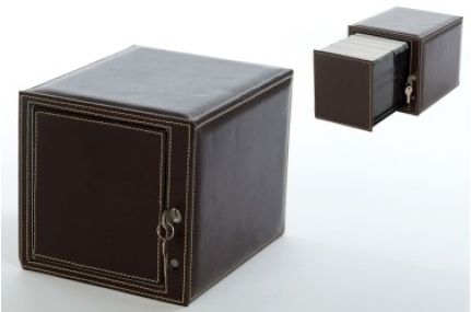 ESTOJO P/CD'S RECT.COURO 23X19X18CM