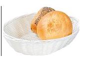 CESTO OVAL 24X20CM BRANCO RATAN