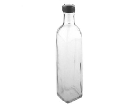 GARRAFA 500ML VIDRO TAMPA PRETA #
