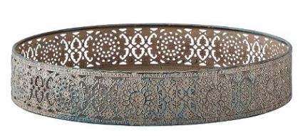 BANDEJA Ø25CM ALT.4.5CM METAL CINZA