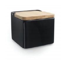 SALEIRO QUAD.11CM CERAMIC.PRETO T.BAMBOO