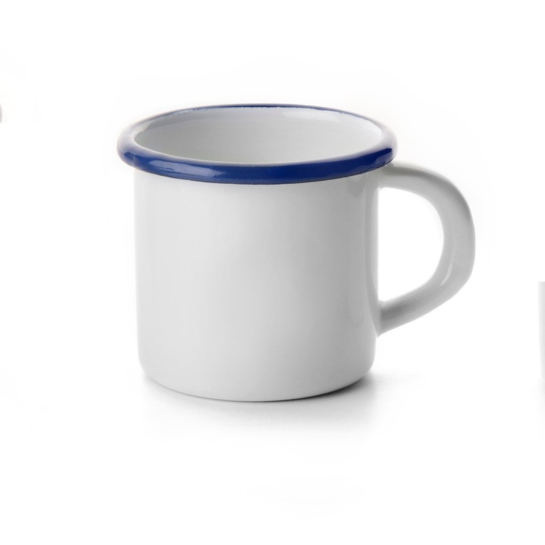 CANECA 0.3L Ø7CM ESMALTE BRANC.FRIS.AZUL