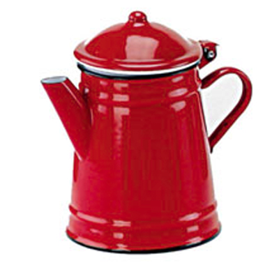 CAFETEIRA 1L CONICA ESMALTE VERMELHO