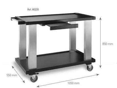 CARRO SERVIÇO 2 PRATELEIRAS PRETO