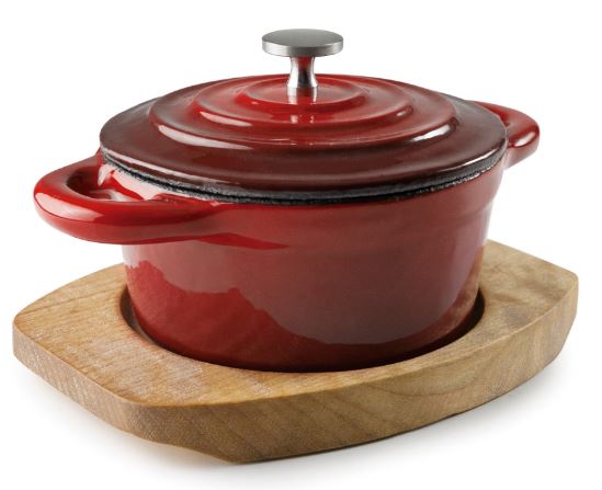 CAÇAROLA FERRO 10CM RED C/TAMPA VERMELHA