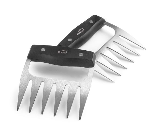 CJ.2 GARRAS CARNE 10.5X12CM INOX/BAQUEL.