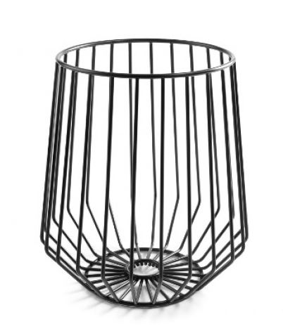 CESTO ALTO Ø18X25.4X4CM METAL PRETO