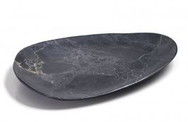 BANDEJA OVAL 41X30X4CM STONE MELAMINA