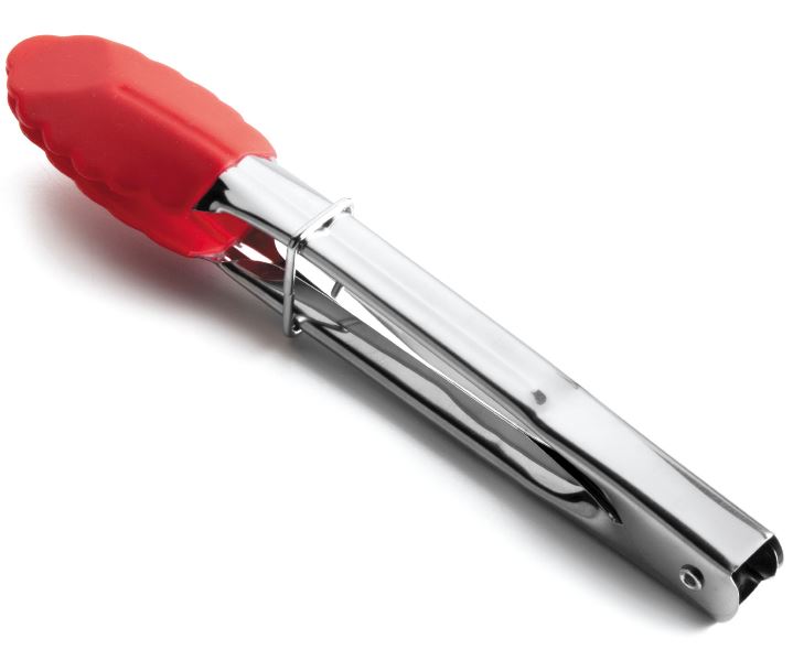PINÇA 18CM VERMELHA SILICONE/INOX