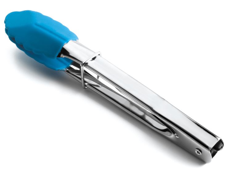 PINÇA 18CM AZUL SILICONE/INOX