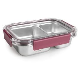 CAIXA ALIMENTOS RECT.450/280ML 2DIV INOX