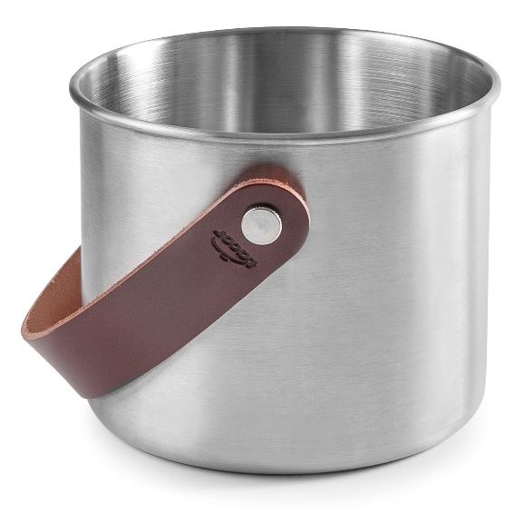 BALDE GELO Ø14CM INOX C/ASA COURO