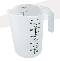 JARRO MEDIDOR 0.5L PP  ML/OZ*CUPS