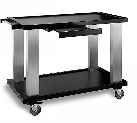 CARRO S/MESAS PRETO MADEIRA/ALUMINIO