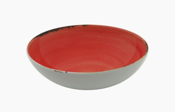 PRATO FUNDO COUPE 18CM RUSTICO VERMELHO