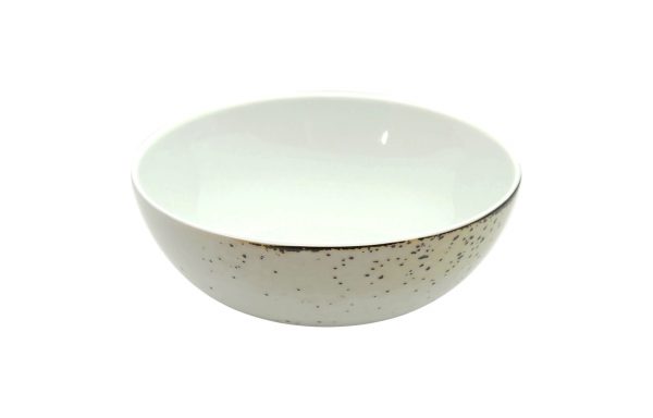 TAÇA Ø15CM ALT.6CM RUSTICO BRANCO