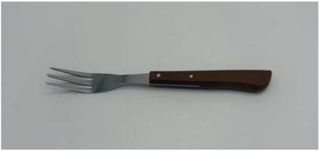 GARFO BIFE 3 DENTES 19.5CM CABO CASTANHO
