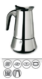 CAFETEIRA 2 CHAVENAS INDUÇAO INOX #