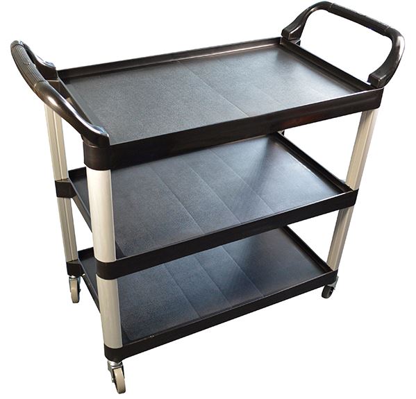 CARRO SERVIÇO 3 PRAT.106X48X100CM PRETO