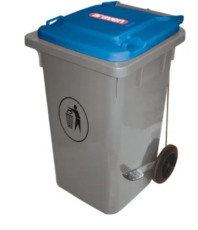 BALDE LIXO 120L C/PEDAL TAMPA AZUL