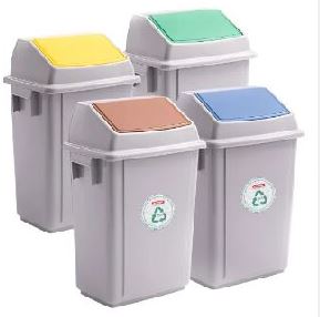 BALDE LIXO 40L RECICLAGEM TAMPA CASTANHO