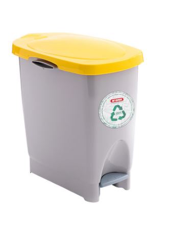 BALDE LIXO 22L PEDAL TAMPA AMARELO