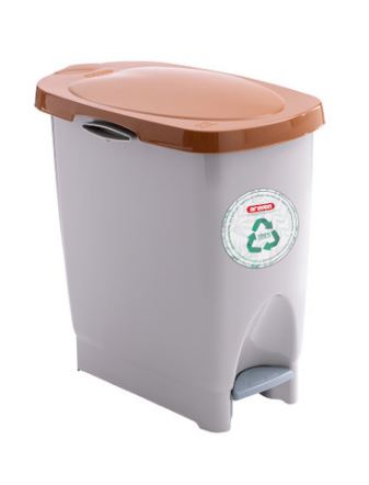BALDE LIXO 22L PEDAL TAMPA CASTANHO