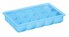 CUVETE GELO CUBO 3X3CM AZUL SILICONE