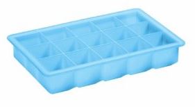 CUVETE GELO CUBO 3X3CM AZUL SILICONE