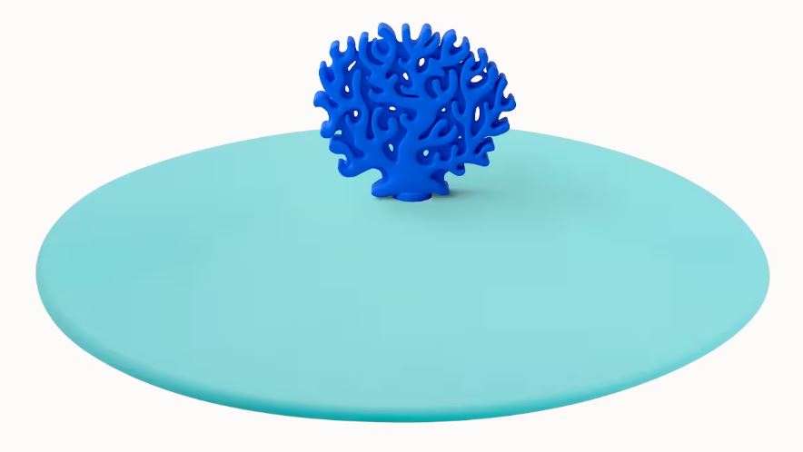 TAPA COPOS CORAL TURQUESA SIL.