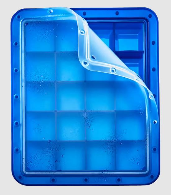 CUVETE GELO 4X4CM C/T SIL.AZUL 26X22X4.5