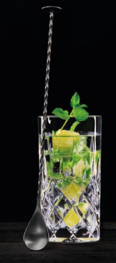 COLHER TORCIDA 29CM C/MOEDA INOX PRETO