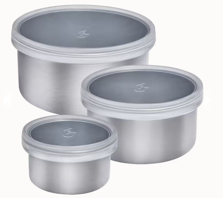 CJ.3 CAIXA ALIMENTOS INOX C/TAMPA SIL.
