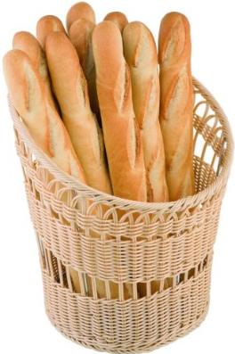 CESTO ALTO P/BAGUETTE RATTAN BEJE