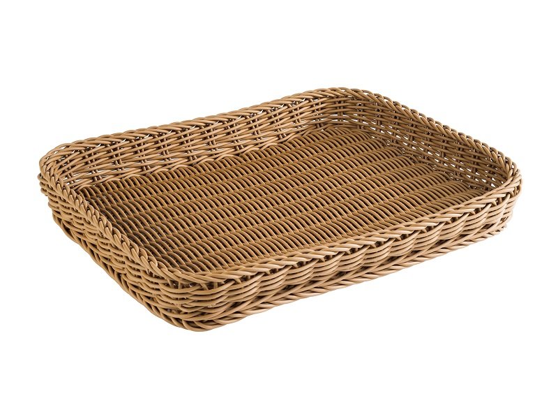 CESTO RECT.40X30CM ALT.5CM BEJE PP #
