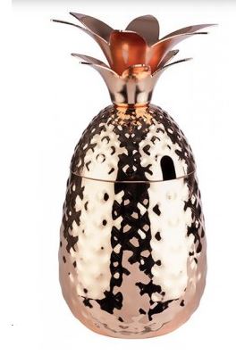 CANECA 0.5L C/T ANANAS INOX/COBRE