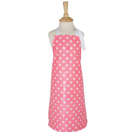 AVENTAL CRIANÇA 45X57 ROSA BOLAS BRANCAS