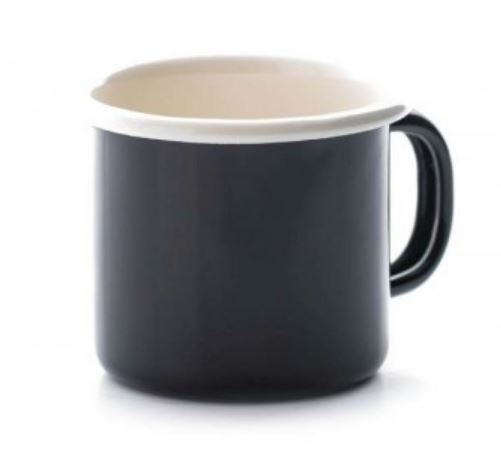 CANECA 150ML CREME/PRETA ESMALTE