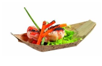 CJ.100 BARCO 18X10X4CM FOLHA BAMBOO