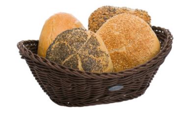 CESTO OVAL 23.5X18X6/8CM PP CASTANHO