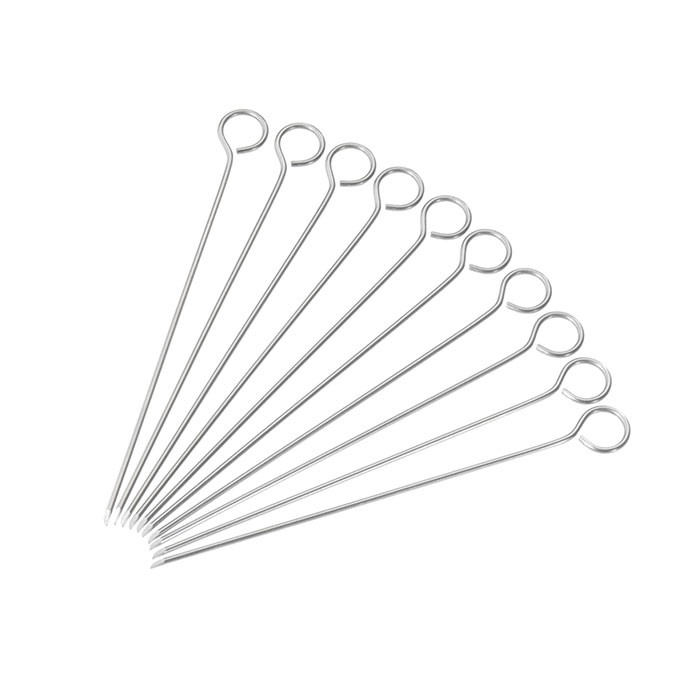 CJ.10 ESPETOS 10CM INOX C/ARGOLA