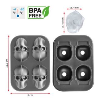 CUVETE GELO CAVEIRA 4.8X4CM C/T SIL.