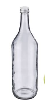 GARRAFA 1L VIDRO ROSCA METAL