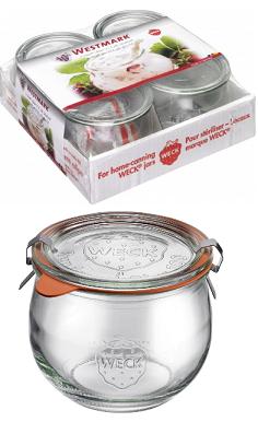 CJ.4 FRASCO COMPOTA 500ML C/CLIP WECK