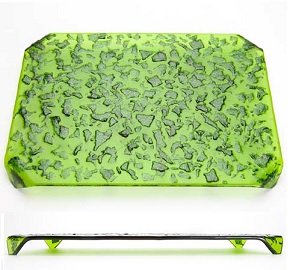 BANDEJA RECT.22X16CM VIDRO ALGA NORI