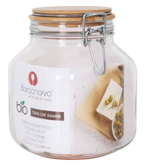 FRASCO HERMETICO 1.7L VIDRO C/T BAMBOO