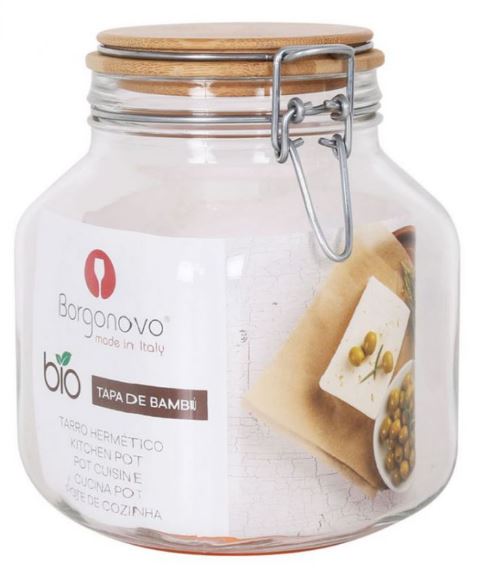 FRASCO HERMETICO 2L VIDRO C/T BAMBOO